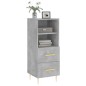 vidaXL Aparador de madera contrachapada gris hormigón 34,5x34x90 cm vidaXL Aparador de madera contrachapada gris hormigón 34,5x34x90 cm