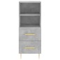 vidaXL Aparador de madera contrachapada gris hormigón 34,5x34x90 cm vidaXL Aparador de madera contrachapada gris hormigón 34,5x34x90 cm