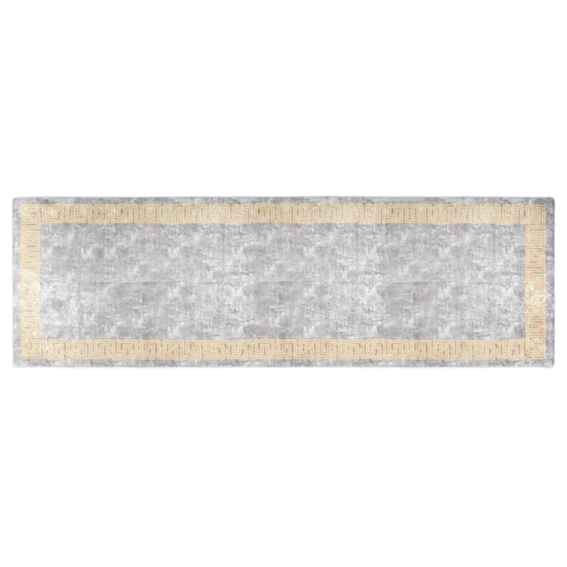 vidaXL Alfombra lavable antideslizante gris 80x300 cm vidaXL Alfombra lavable antideslizante gris 80x300 cm