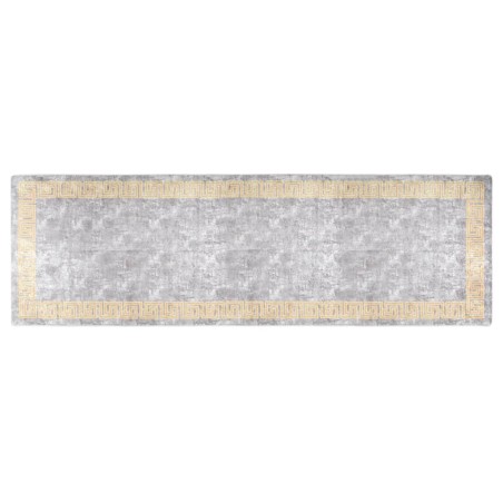 vidaXL Alfombra lavable antideslizante gris 80x300 cm
