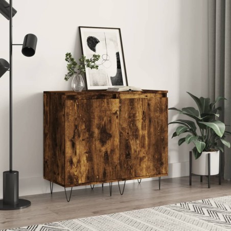 vidaXL Aparadores 2 uds madera de ingeniería roble ahumado 40x35x70 cm