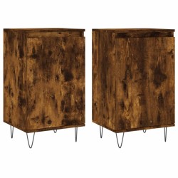 vidaXL Aparadores 2 uds madera de ingeniería roble ahumado 40x35x70 cm