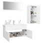 vidaXL Juego de muebles de baño madera de ingeniería blanco brillo vidaXL Juego de muebles de baño madera de ingeniería blanco brillo