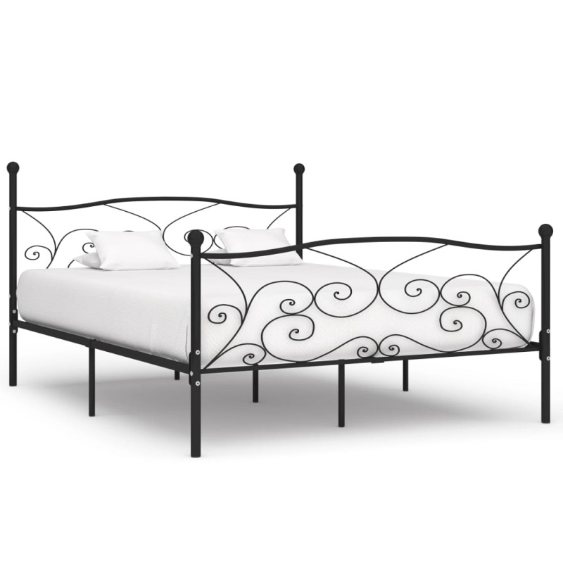 vidaXL Estructura de cama con somier metal negro 180x200 cm vidaXL Estructura de cama con somier metal negro 180x200 cm