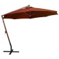 vidaXL Sombrilla colgante con palo madera abeto terracota 3,5x2,9 m vidaXL Sombrilla colgante con palo madera abeto terracota 3,5x2,9 m