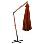 vidaXL Sombrilla colgante con palo madera abeto terracota 3,5x2,9 m vidaXL Sombrilla colgante con palo madera abeto terracota 3,5x2,9 m