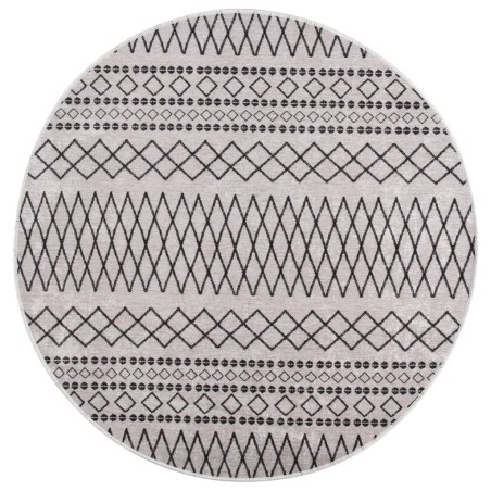 vidaXL Alfombra lavable antideslizante negro y blanco φ120 cm
