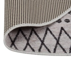 vidaXL Alfombra lavable antideslizante negro y blanco φ120 cm