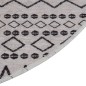vidaXL Alfombra lavable antideslizante negro y blanco φ120 cm