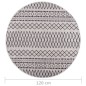 vidaXL Alfombra lavable antideslizante negro y blanco φ120 cm