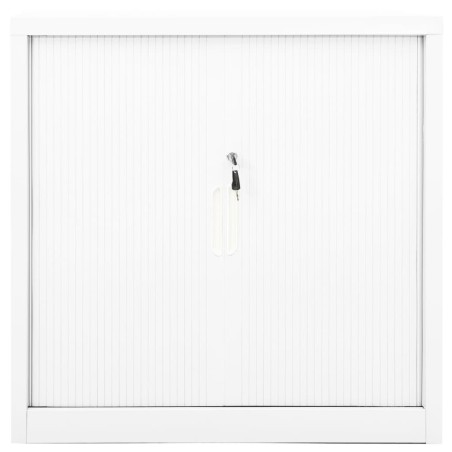 vidaXL Armario con puerta corredera blanca acero 90x40x90 cm