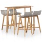 vidaXL Set de comedor de jardín 5 piezas madera maciza de acacia vidaXL Set de comedor de jardín 5 piezas madera maciza de acacia