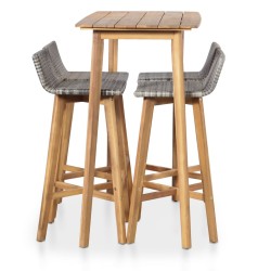 vidaXL Set de comedor de jardín 5 piezas madera maciza de acacia