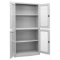 vidaXL Armario oficina acero vidrio templado gris claro 90x40x180 cm vidaXL Armario oficina acero vidrio templado gris claro 90x40x180 cm