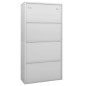 vidaXL Armario oficina acero vidrio templado gris claro 90x40x180 cm vidaXL Armario oficina acero vidrio templado gris claro 90x40x180 cm