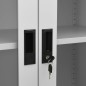 vidaXL Armario oficina acero vidrio templado gris claro 90x40x180 cm vidaXL Armario oficina acero vidrio templado gris claro 90x40x180 cm