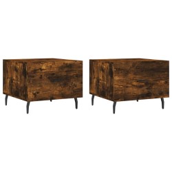 vidaXL Mesa de centro 2 uds madera ingeniería roble ahumado 50x50x40cm