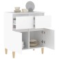 vidaXL Aparador de madera contrachapada blanco 60x35x70 cm vidaXL Aparador de madera contrachapada blanco 60x35x70 cm