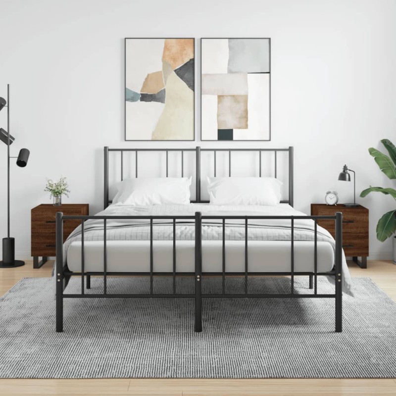 vidaXL Mesita noche 2 uds madera ingeniería marrón roble 40x35x47,5 cm vidaXL Mesita noche 2 uds madera ingeniería marrón roble 40x35x47,5 cm