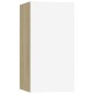 vidaXL Mueble para TV madera contrachapada blanco y roble 30,5x30x60cm