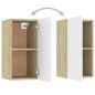 vidaXL Mueble para TV madera contrachapada blanco y roble 30,5x30x60cm