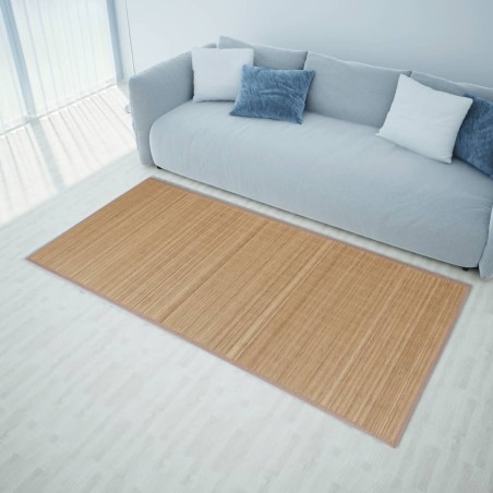 vidaXL Alfombra rectangular de bambú marrón 120 x 180 cm