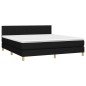 vidaXL Cama box spring con colchón tela negro 180x200 cm