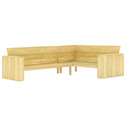 vidaXL Banco de esquina de jardín madera de pino impregnada 239 cm