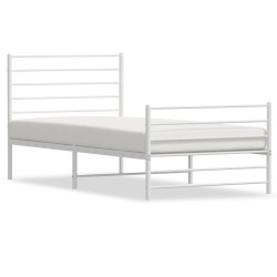 vidaXL Estructura cama metal cabecero y pie de cama blanca 100x190 cm