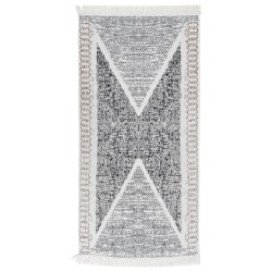 vidaXL Alfombra de algodón negro y gris 100x200 cm