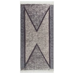 vidaXL Alfombra de algodón negro y gris 100x200 cm