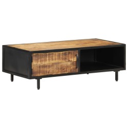 vidaXL Mesa de centro de madera de mango rugosa 105x50x35 cm