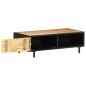 vidaXL Mesa de centro de madera de mango rugosa 105x50x35 cm vidaXL Mesa de centro de madera de mango rugosa 105x50x35 cm