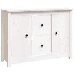 vidaXL Aparador de madera maciza de pino blanco 100x35x74 cm