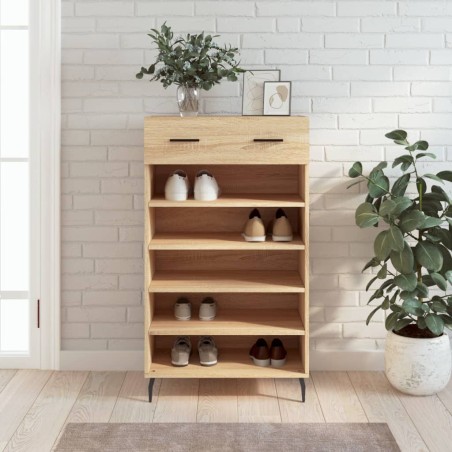 vidaXL Zapatero madera de ingeniería roble Sonoma 60x35x105 cm