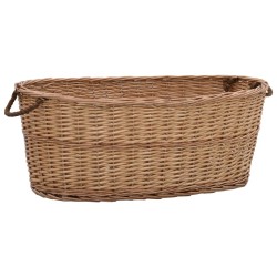 vidaXL Cesta para leña con asas de transporte sauce natural 88x57x34cm