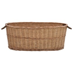 vidaXL Cesta para leña con asas de transporte sauce natural 88x57x34cm