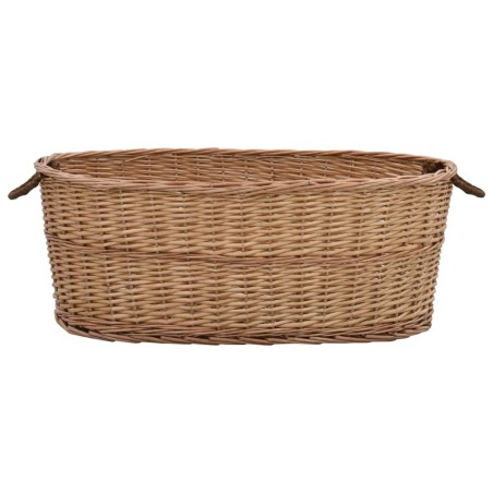 vidaXL Cesta para leña con asas de transporte sauce natural 88x57x34cm