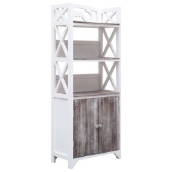 vidaXL Mueble de baño madera de paulownia blanco y marrón 46x24x116 cm