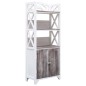 vidaXL Mueble de baño madera de paulownia blanco y marrón 46x24x116 cm vidaXL Mueble de baño madera de paulownia blanco y marrón 46x24x116 cm