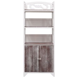 vidaXL Mueble de baño madera de paulownia blanco y marrón 46x24x116 cm