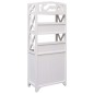 vidaXL Mueble de baño madera de paulownia blanco y marrón 46x24x116 cm vidaXL Mueble de baño madera de paulownia blanco y marrón 46x24x116 cm