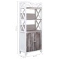 vidaXL Mueble de baño madera de paulownia blanco y marrón 46x24x116 cm vidaXL Mueble de baño madera de paulownia blanco y marrón 46x24x116 cm