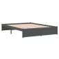 vidaXL Estructura de cama de madera maciza gris 140x190 cm vidaXL Estructura de cama de madera maciza gris 140x190 cm