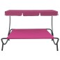 vidaXL Tumbona sofá de jardín con toldo rosa vidaXL Tumbona sofá de jardín con toldo rosa