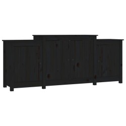 vidaXL Aparador de madera maciza de pino negro 164x37x68 cm