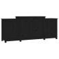 vidaXL Aparador de madera maciza de pino negro 164x37x68 cm vidaXL Aparador de madera maciza de pino negro 164x37x68 cm