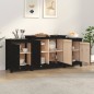 vidaXL Aparador de madera maciza de pino negro 164x37x68 cm vidaXL Aparador de madera maciza de pino negro 164x37x68 cm