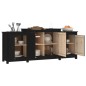 vidaXL Aparador de madera maciza de pino negro 164x37x68 cm vidaXL Aparador de madera maciza de pino negro 164x37x68 cm