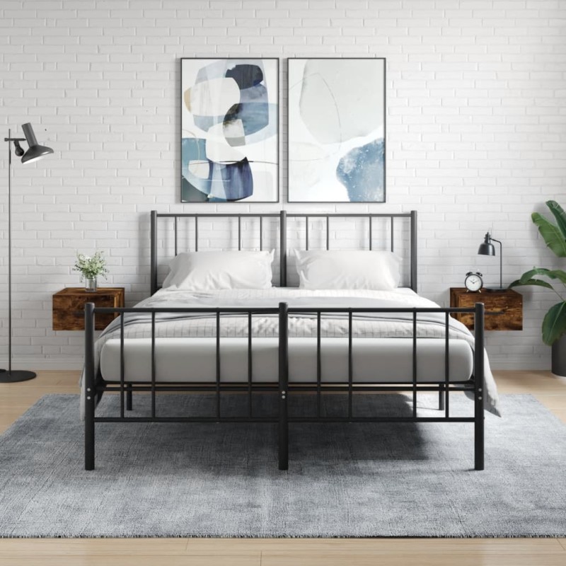 vidaXL Mesitas de noche de pared 2 uds color roble ahumado 35x35x20 cm vidaXL Mesitas de noche de pared 2 uds color roble ahumado 35x35x20 cm